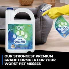 Simple Green Pet Stain & Odor Eliminator sprayed on carpet to refresh surface
