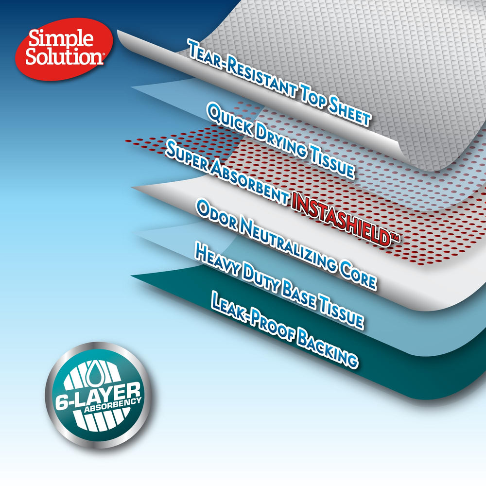 Simple Solution All Day pads designed for puppy training and easy housebreaking.