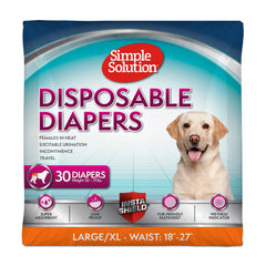 Simple Solution female dog diaper with secure 18-27 inch waist for a snug fit