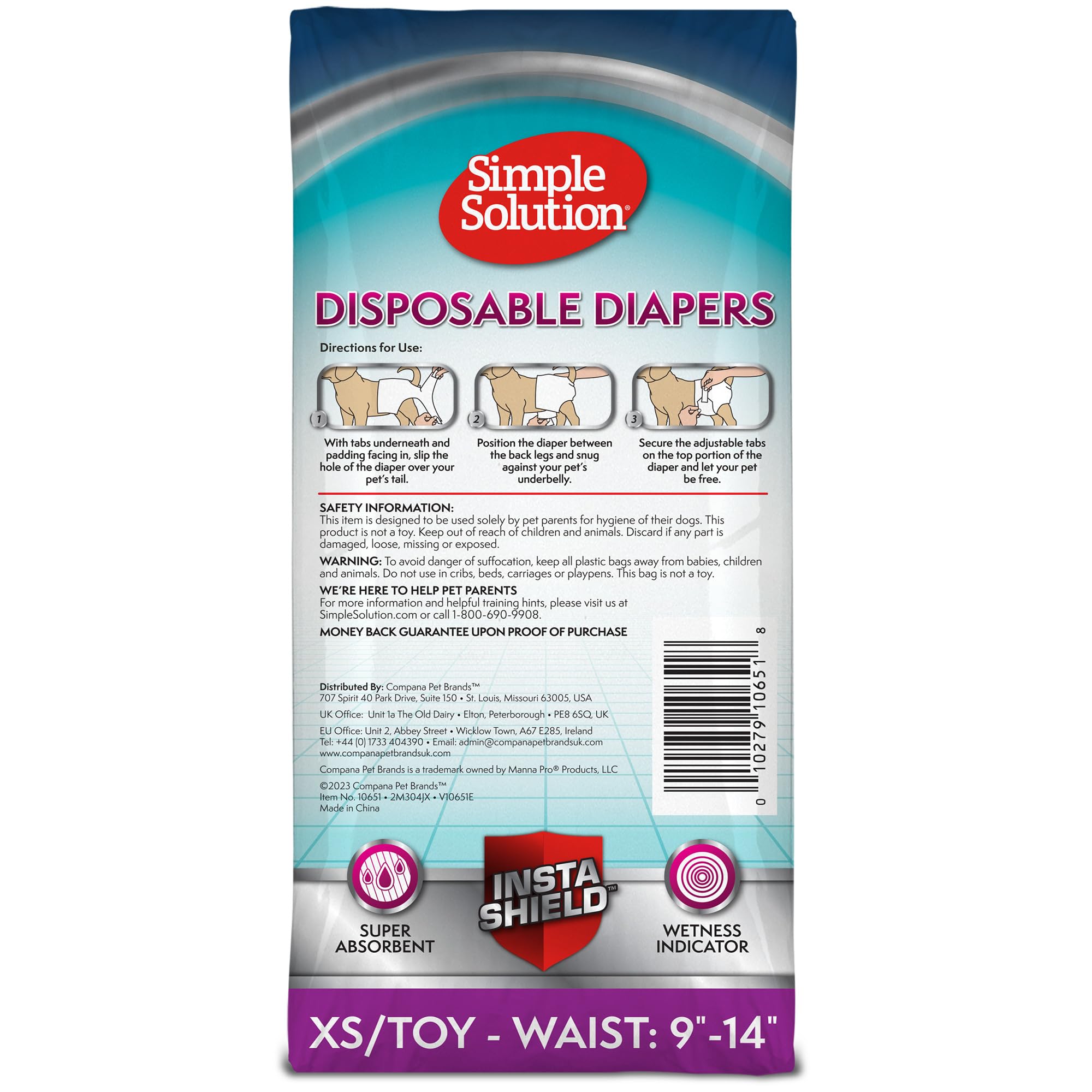 Simple Solution 30-diaper pack supports ongoing protection during travel or training.