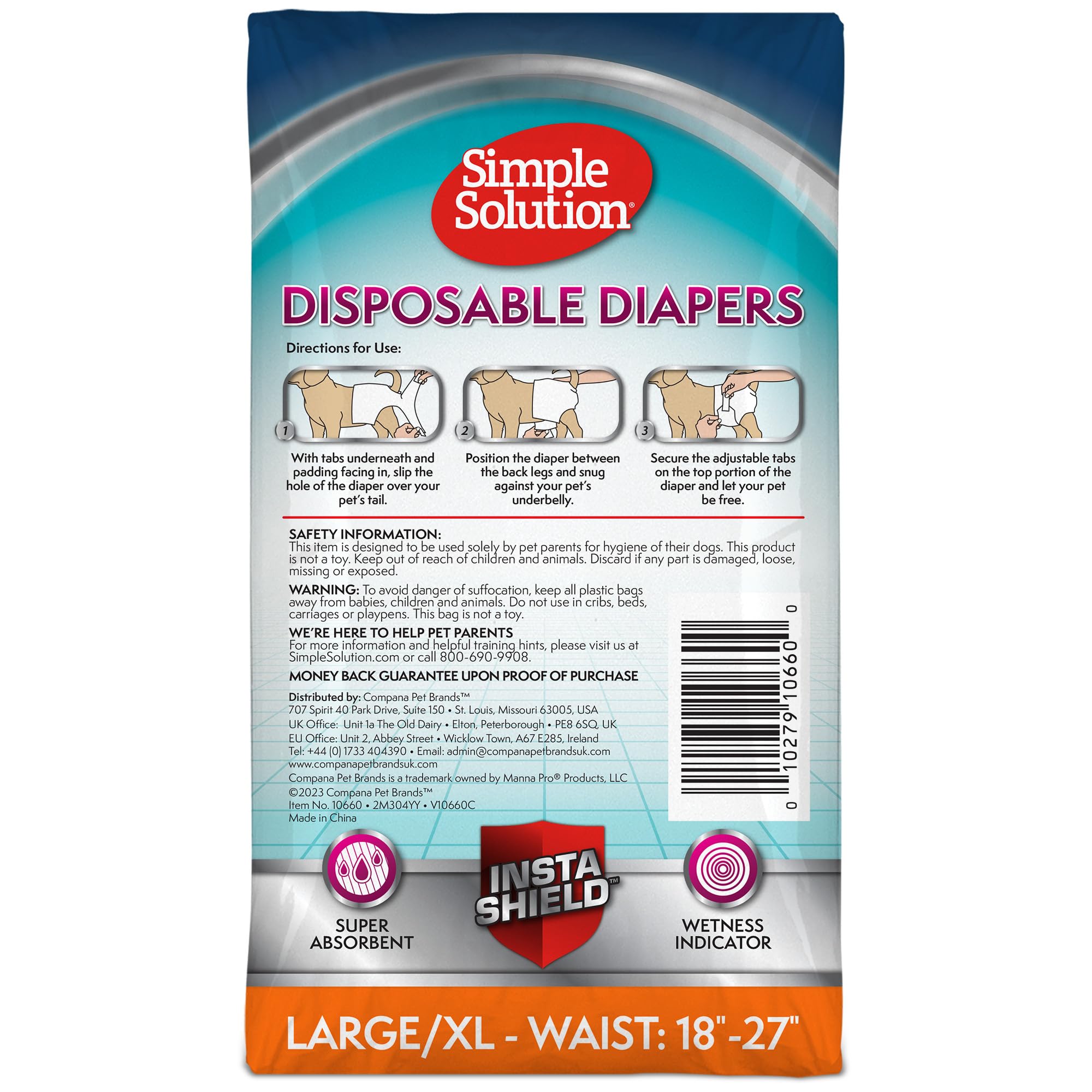 Simple Solution stretch waistband supports mobility while keeping the diaper secure