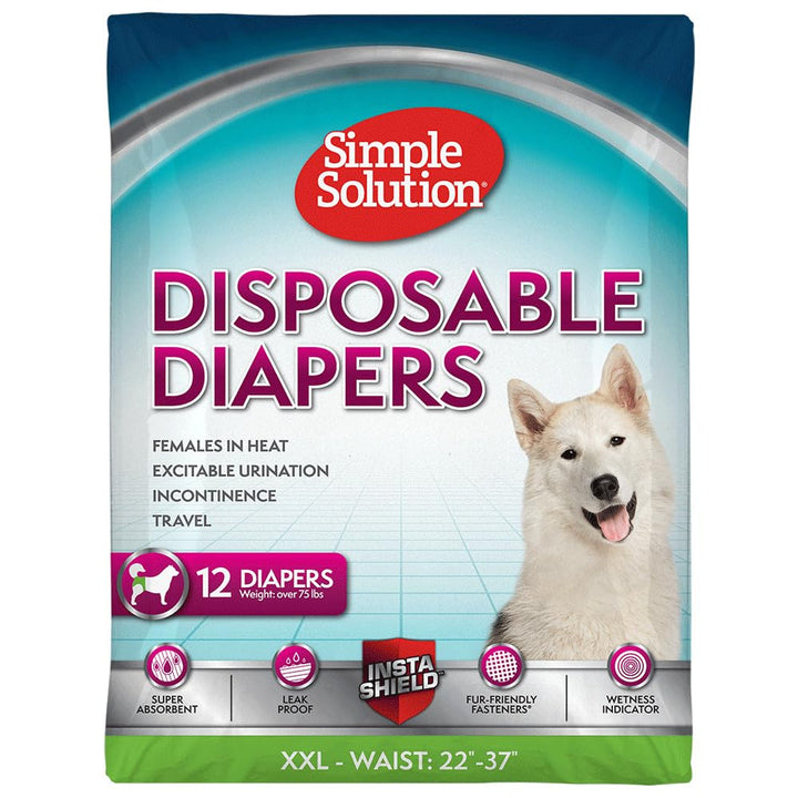 Simple Solution XXL disposable dog diapers with secure fit for large dogs