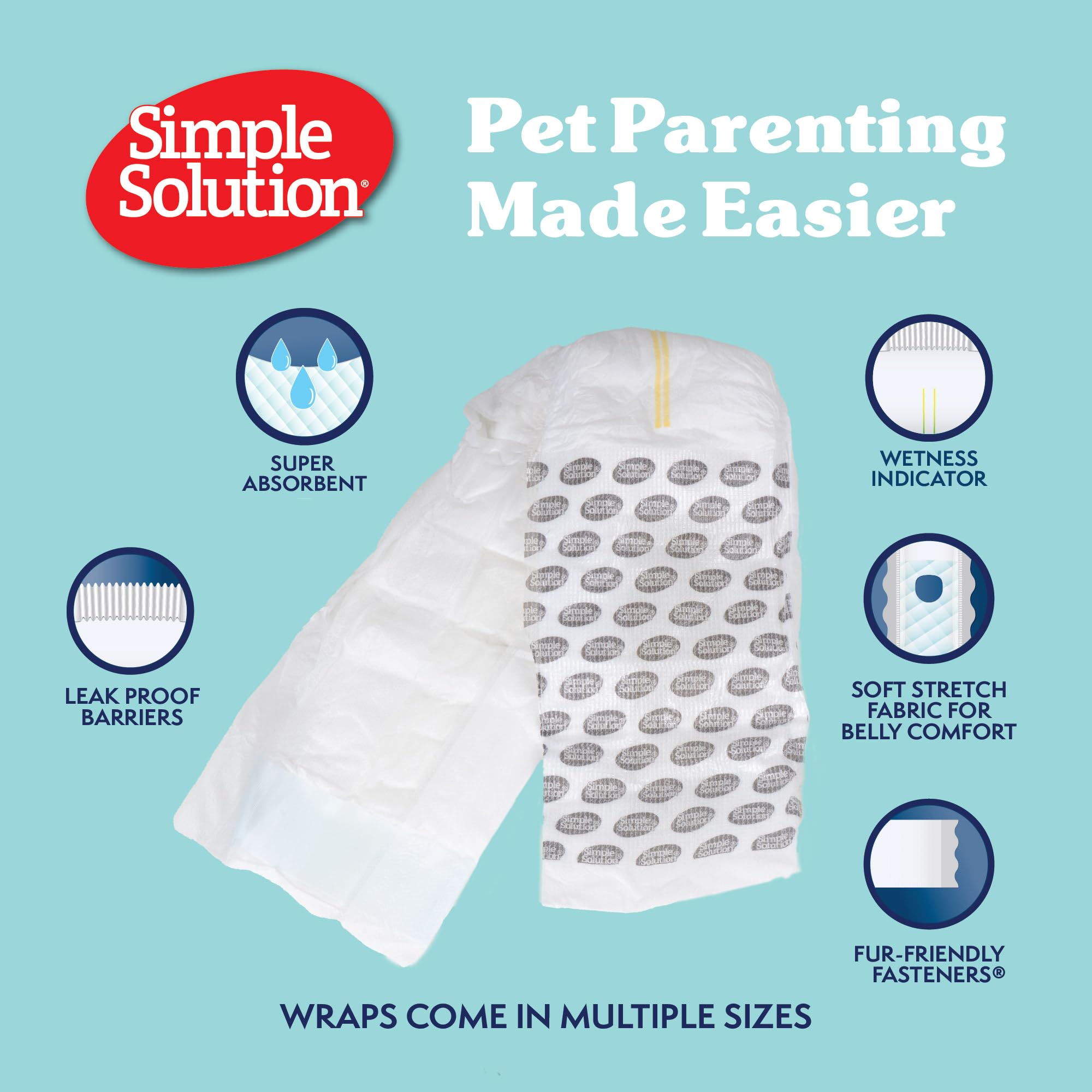 Simple Solution wrap shows leak-proof barrier to keep surfaces clean.