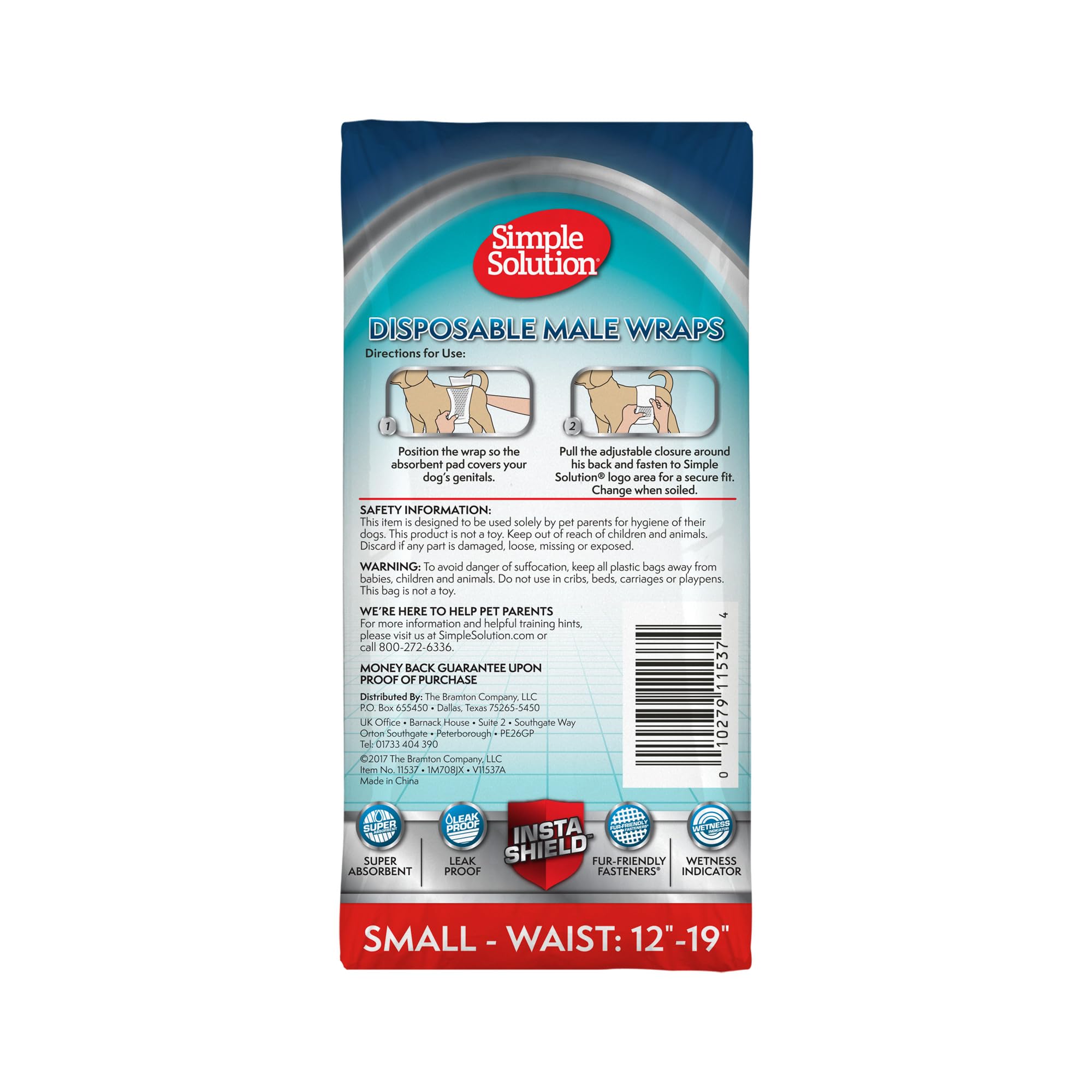 Simple Solution disposable male wrap demonstrates secure wrapping for a snug fit.