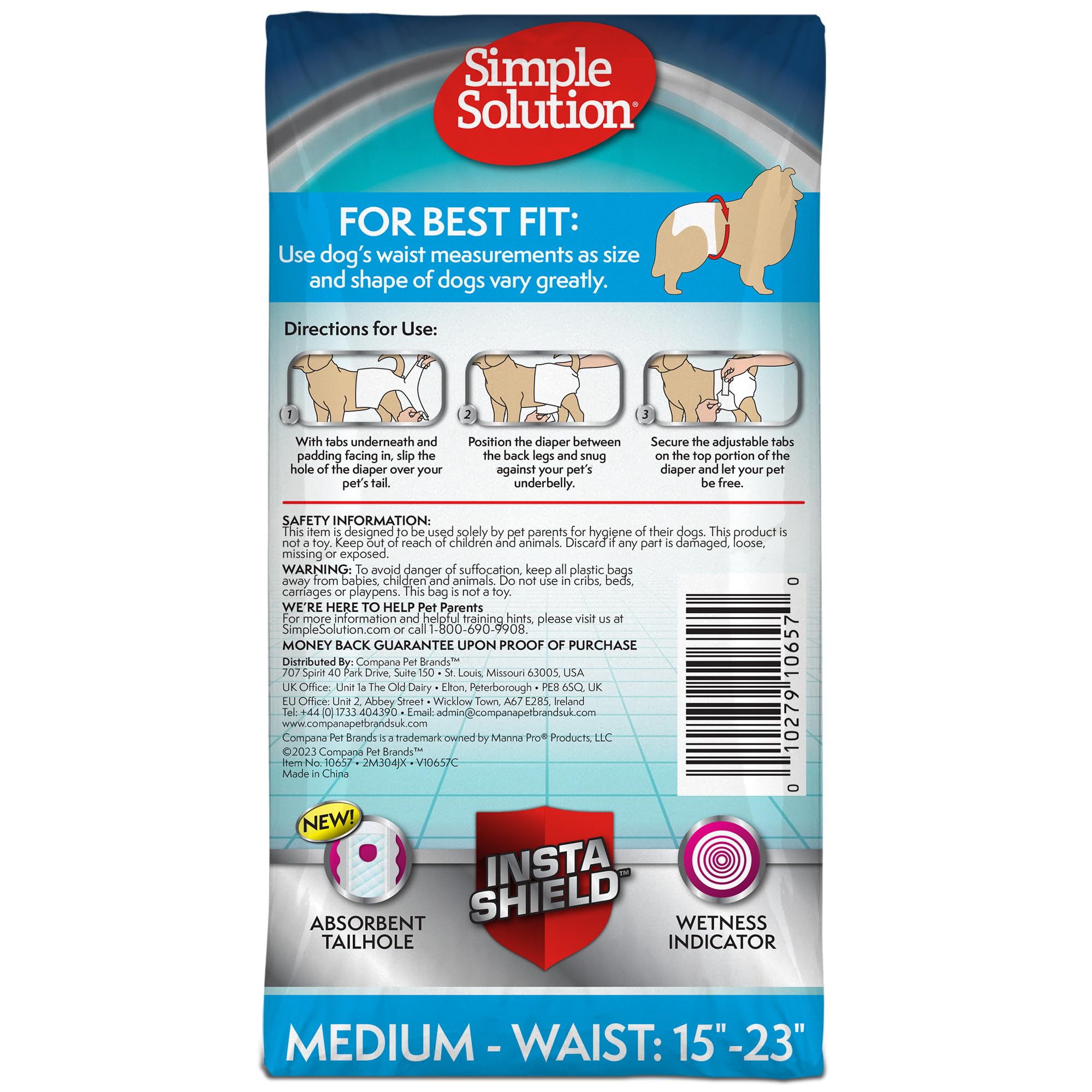 Simple Solution wetness indicator signals when to change, aiding convenient potty breaks