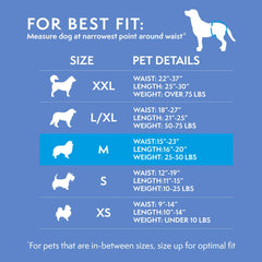 Simple Solution fur-friendly fasteners keep the diaper in place without fur snagging
