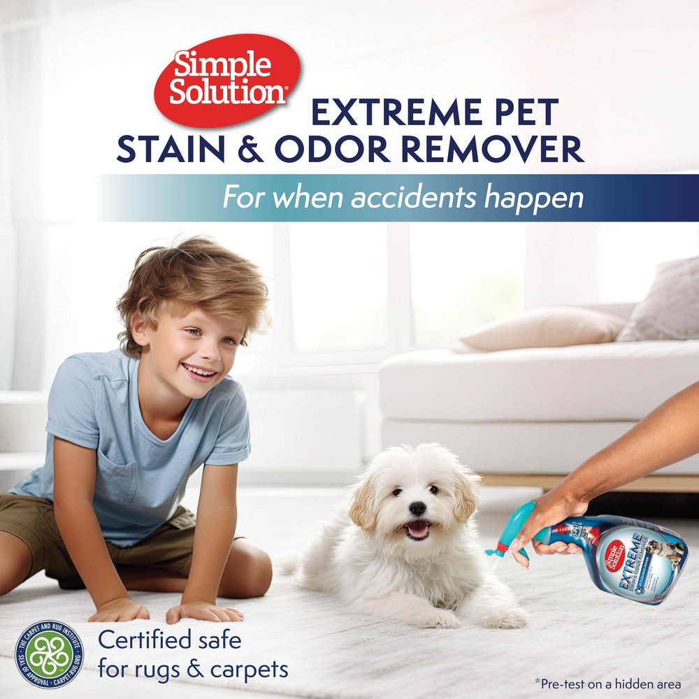 Simple Solution Extreme ergonomic spray bottle enables quick, comfortable cleaning.