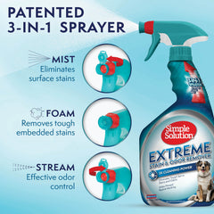 Simple Solution Extreme mist coverage freshens large odor zones on fabrics.