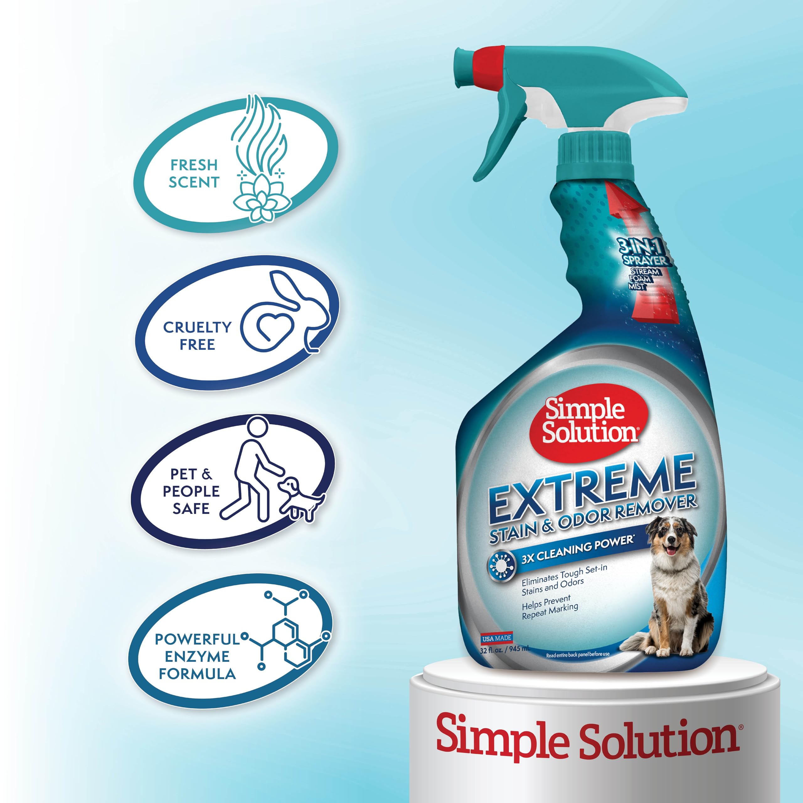 Simple Solution Extreme stream spot treatment targets tight fibers on furniture.