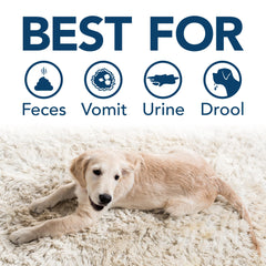 Simple Solution Extreme Stain & Odor Remover spray tackles fecal messes on fabrics with odor reduction.