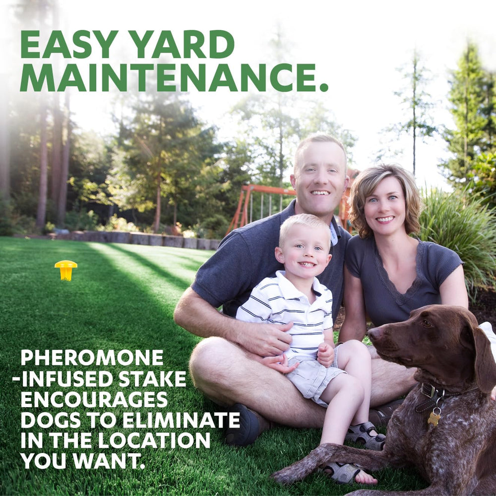 Simple Solution Pee Post keeps lawns cleaner by reducing scattered urine spots.
