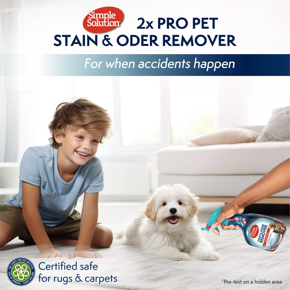 Simple Solution pet stain remover bottle for dogs and cats.