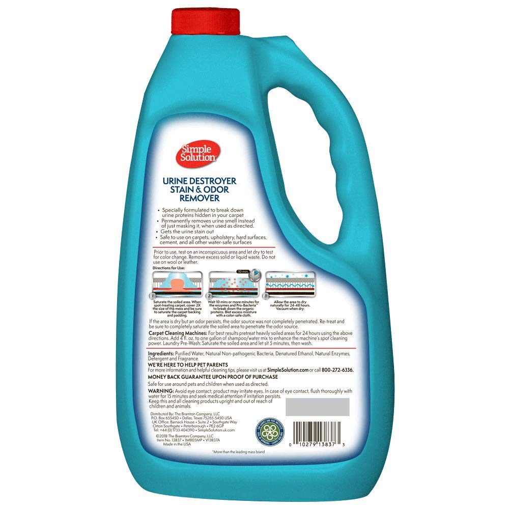 Senior pet spaces refreshed with reliable urine stain removal using Simple Solution.