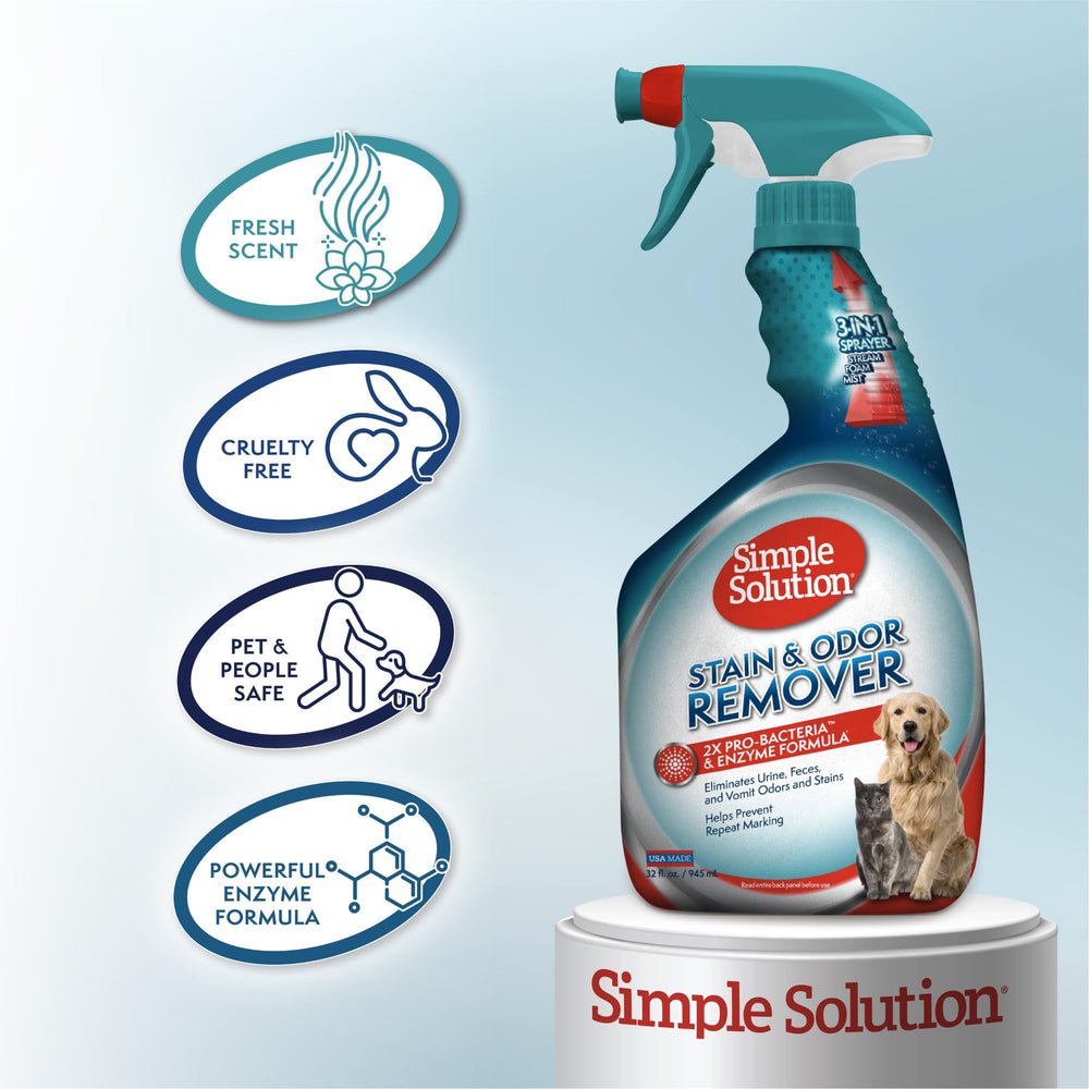 Simple Solution USA-made enzymatic cleaner safe for homes with pets.