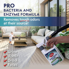 Deck cleaning with Yard Odor Away freshens outdoor spaces.
