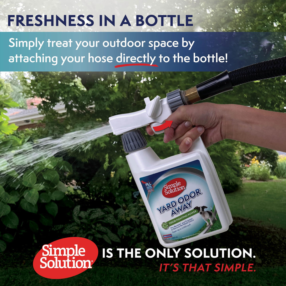Dog urine neutralization on lawn with Yard Odor Away.