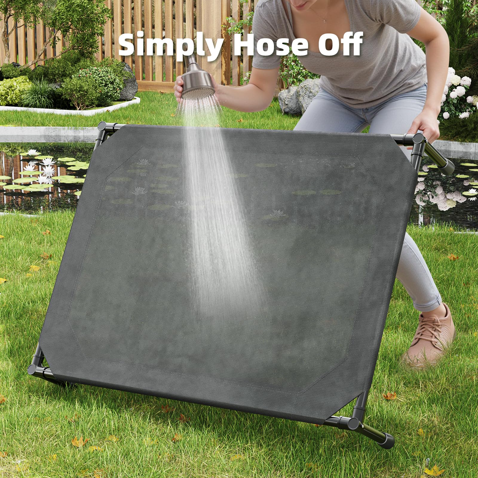 Simple Trending Anti-slip pads keep the bed steady on any surface.