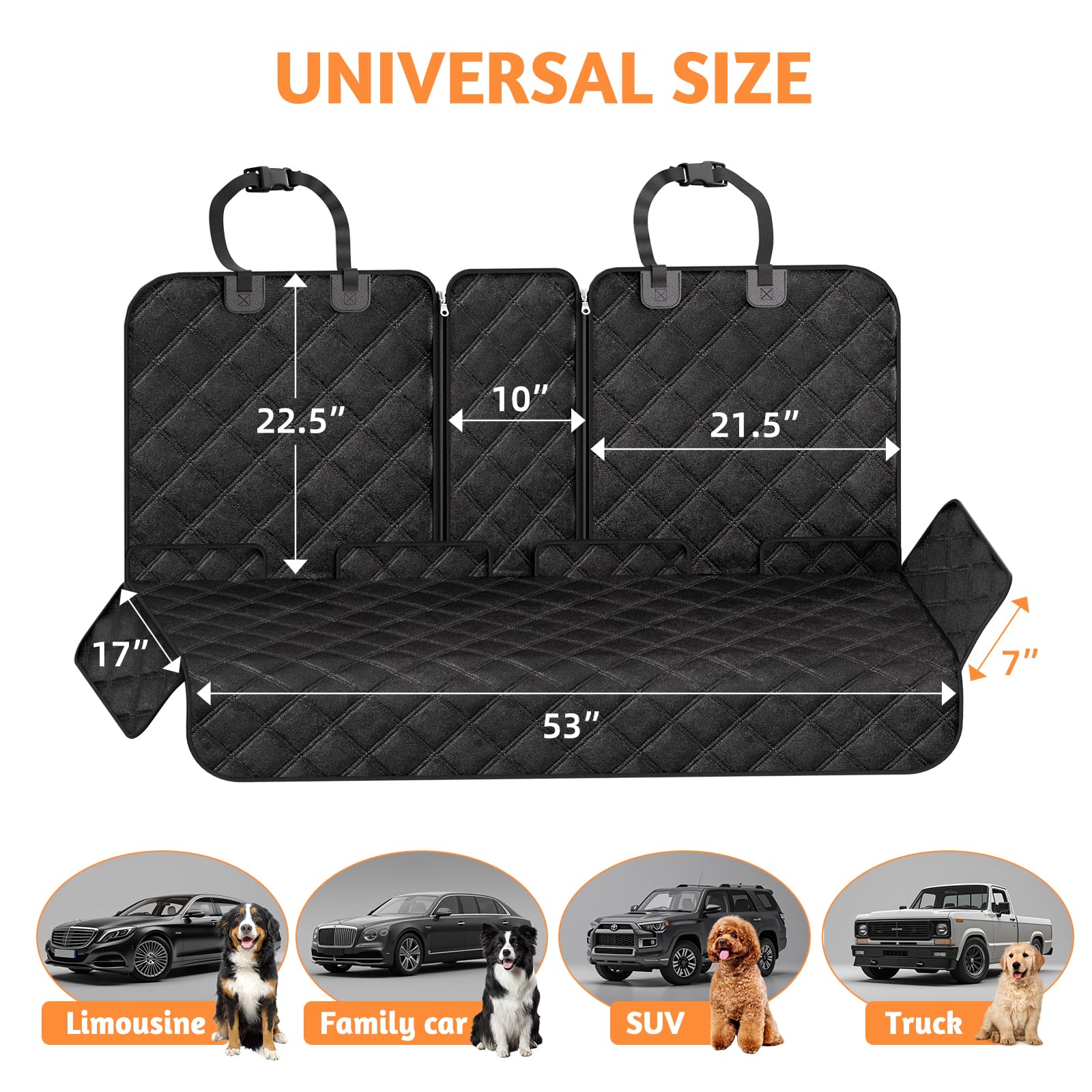 Simple Trending dog seat cover with headrest strap helps a secure, tailored fit.