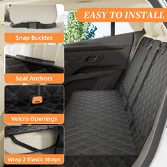 Simple Trending dog seat cover with pet safety belts enables multi-point restraint.