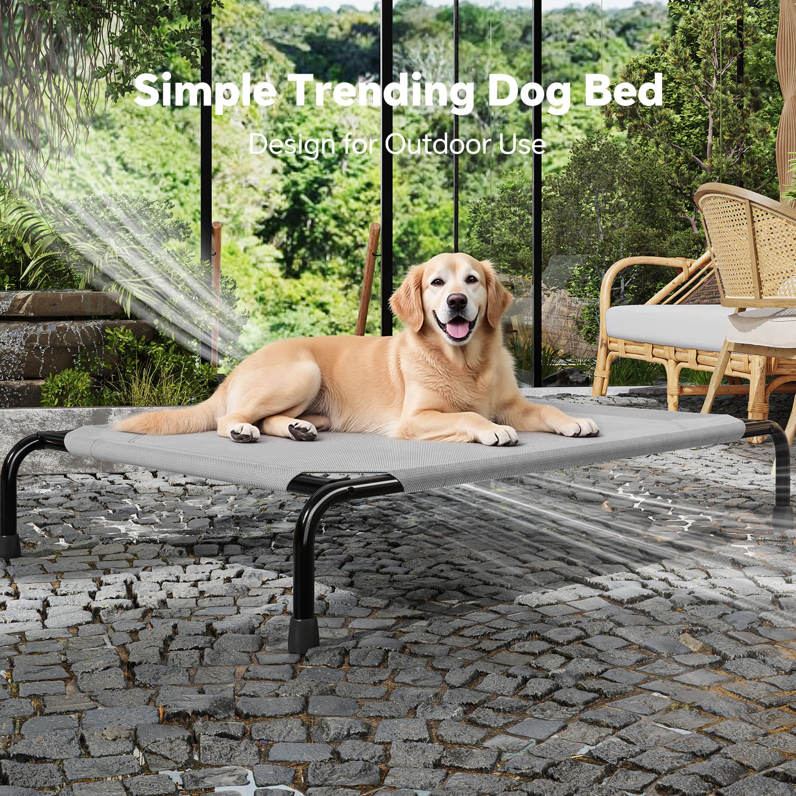 Simple Trending indoor-outdoor use bed offers versatile resting for large breeds