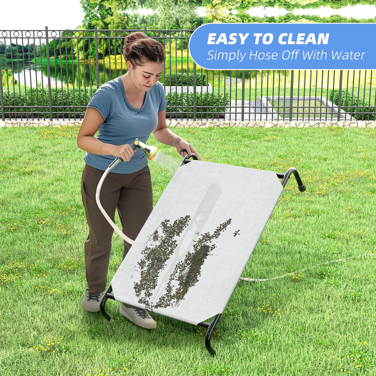 Simple Trending elevated design promotes airflow and dries fur after play