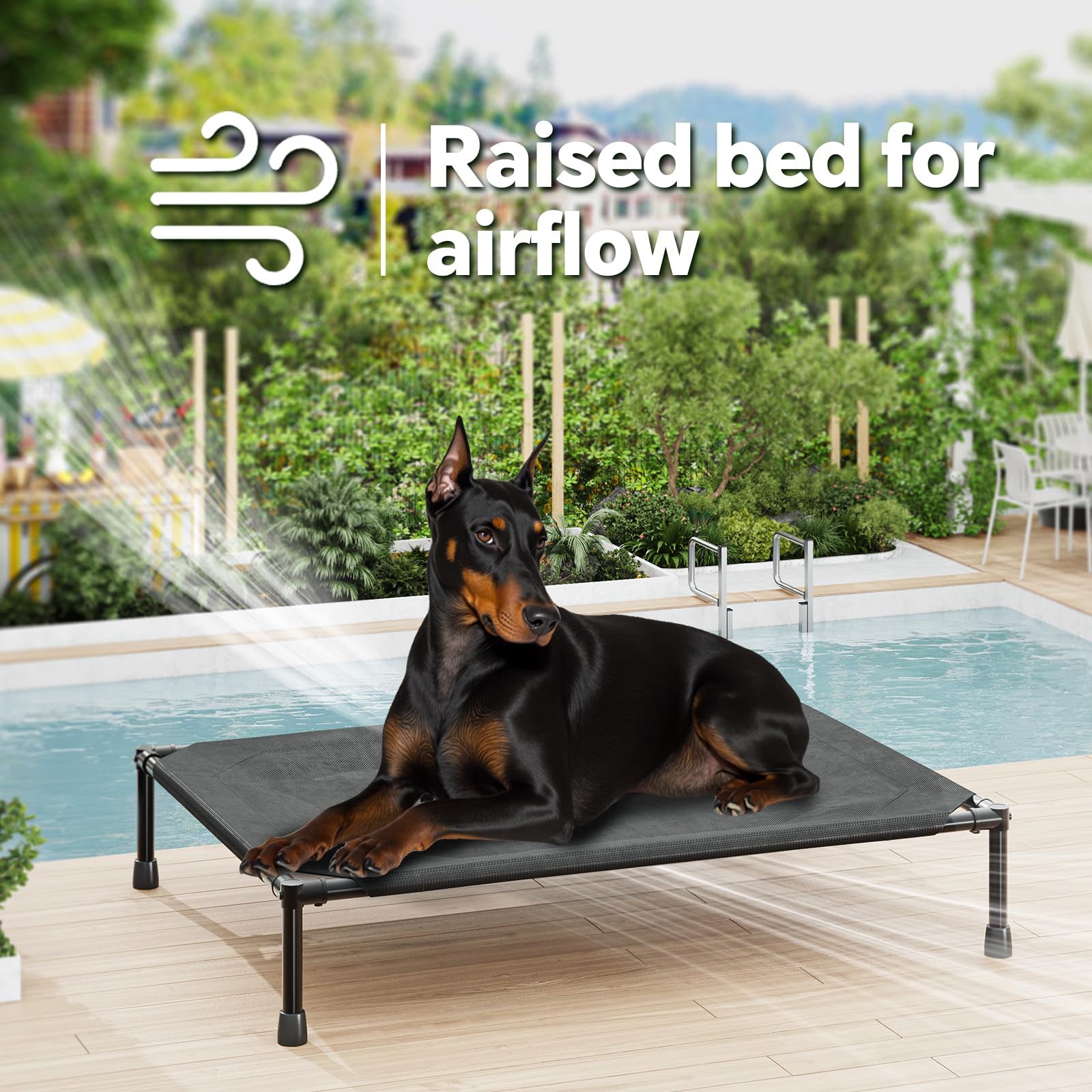 Simple Trending Elevated Dog Bed large dogs; supports up to 150 lbs.