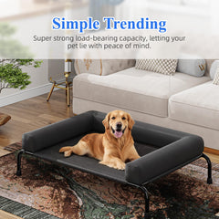 Three sided bolsters offer neck support and cozy edges for big dogs.