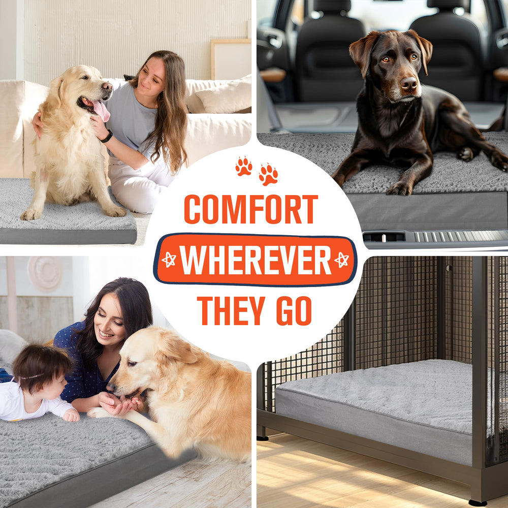 Simple Trending gray 36x27 bed offers ample space for large dogs.