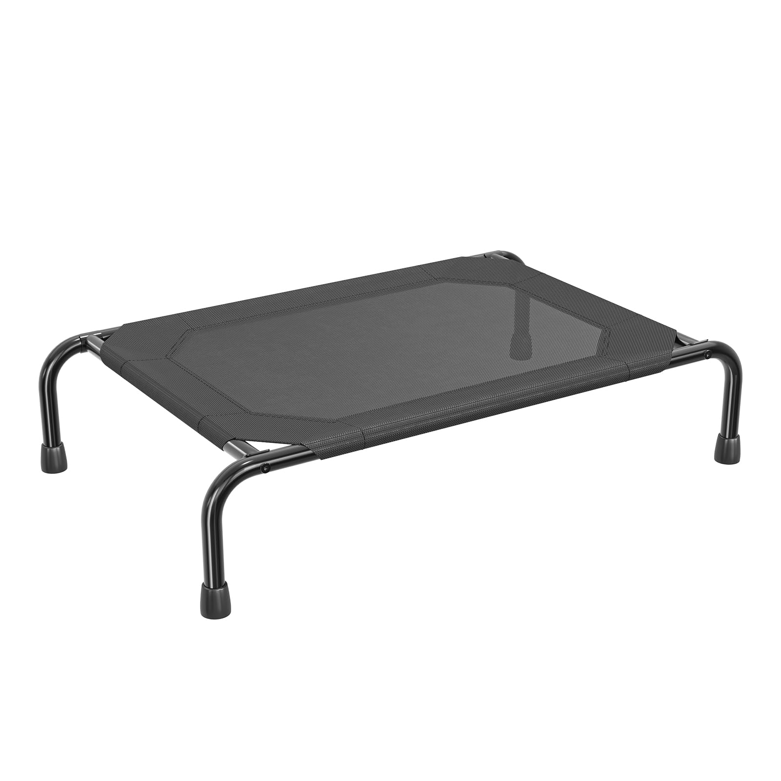 Simple Trending raised dog bed with canopy provides shade on sunny days.