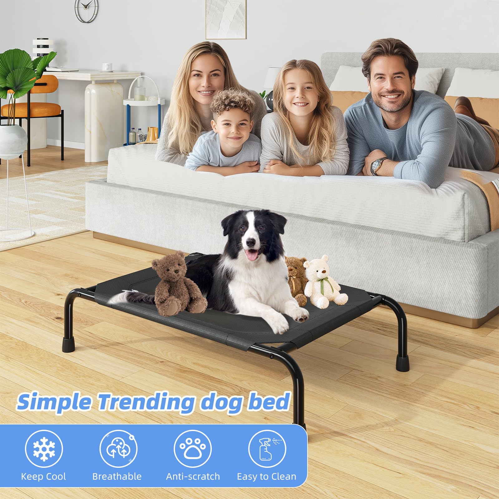 Simple Trending installation tip image highlights side-position assembly.