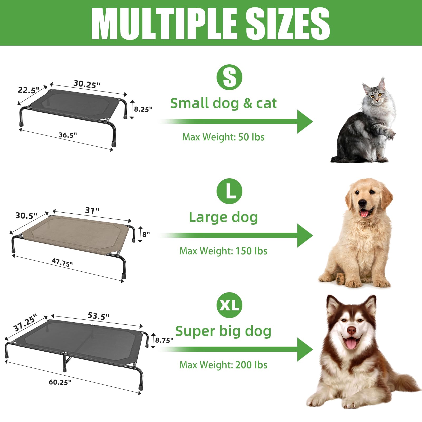 Simple Trending raised dog bed XL non-slip feet keep bed stable on various floors