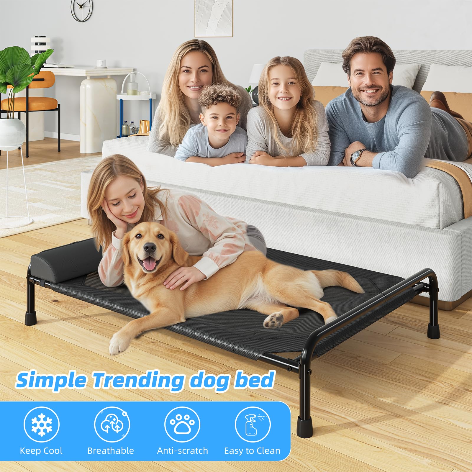 Simple Trending side bolster provides soft support to aid neck comfort during rest.