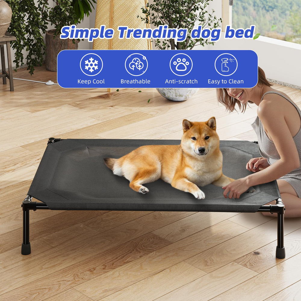 Simple Trending Waterproof Dog Cot; outdoor resilience for wet conditions.
