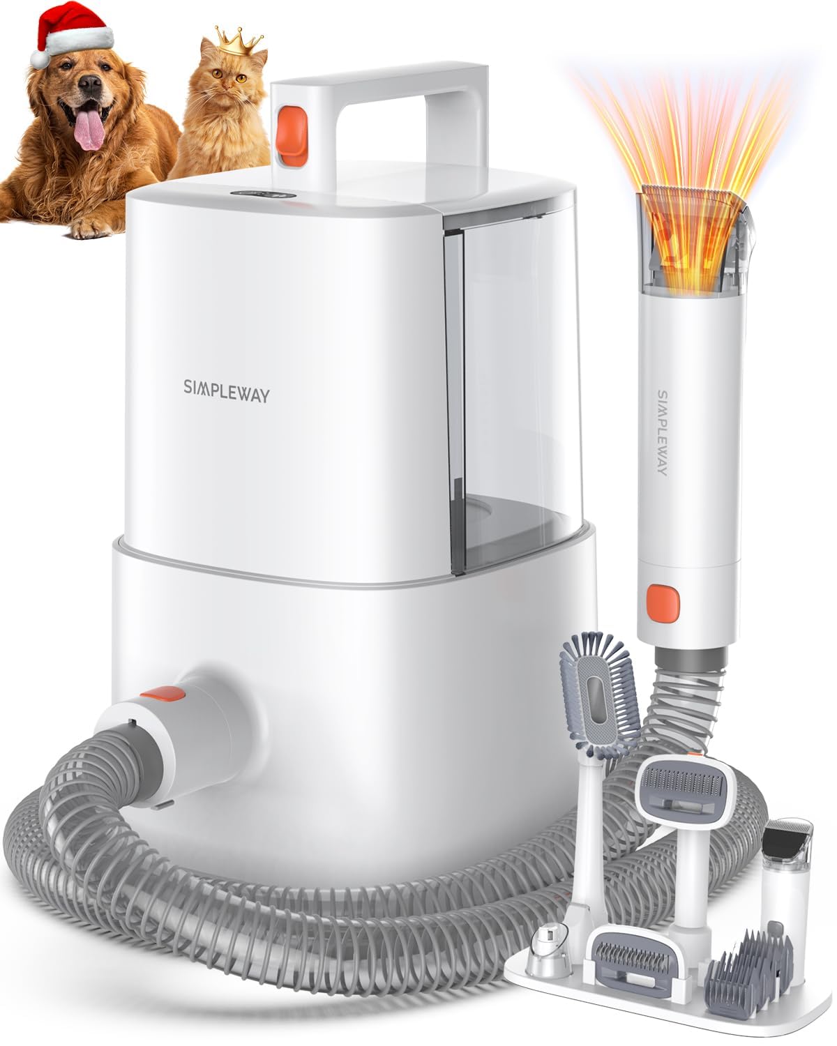 Simple Way dog grooming vacuum kit ivory close-up of main attachment for effective hair pickup.