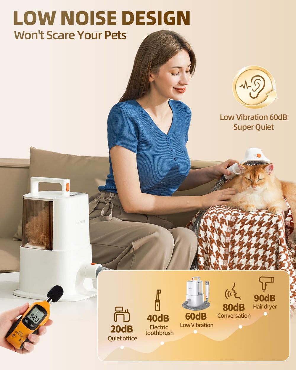 Simple Way large-capacity dustbin shown to keep grooming uninterrupted.