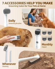 Simple Way six-attachment kit adapts to coats for versatile grooming.