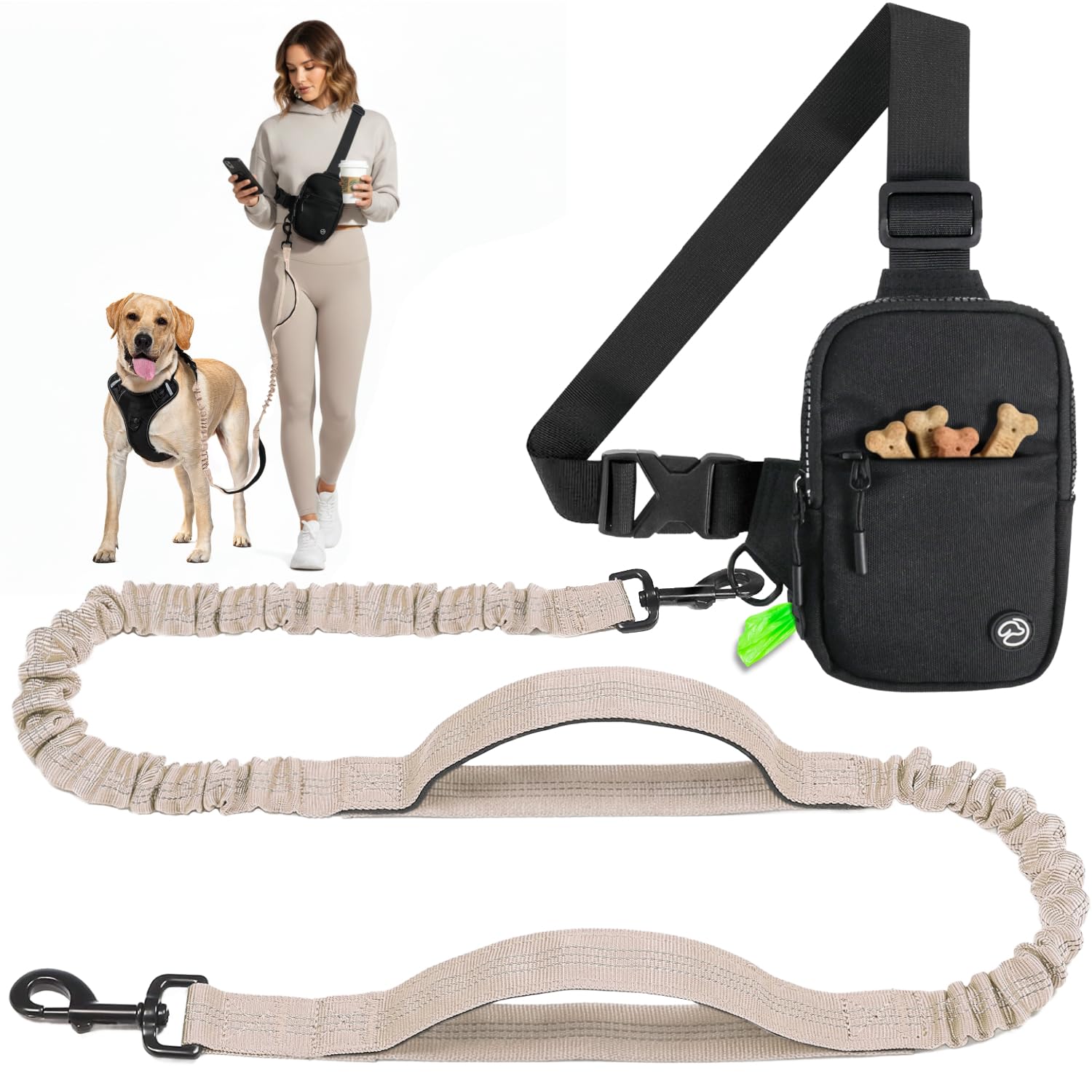 SimplePaws hands-free crossbody leash bag for multitasking during walks