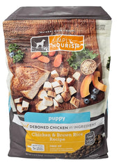 SIMPLY NOURISH Puppy Chicken and Brown Rice dry dog food bag front highlights wholesome ingredients for growing puppies.