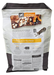 SIMPLY NOURISH Puppy Chicken and Brown Rice kibble close-up emphasizes grain-texture.