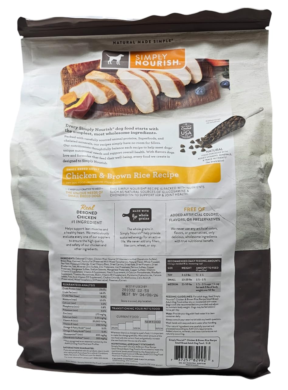 SIMPLY NOURISH small breed kibble close-up indicating wholesome ingredients for daily energy