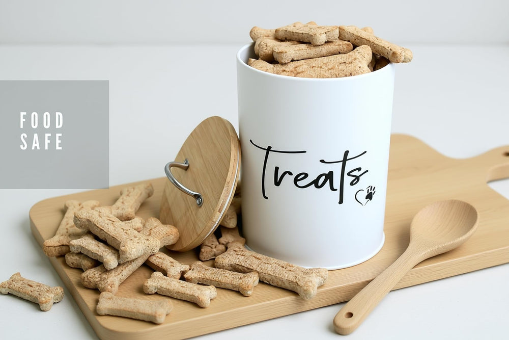 Spacious Simply Unleashed treat canister ready to store snacks