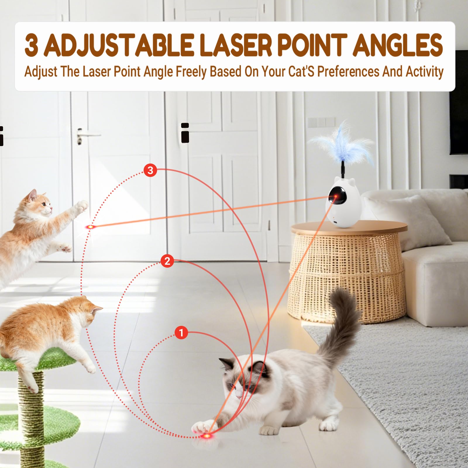 Simxihong cat toy built-in timer promotes safe, scheduled play with automatic shutoffs.