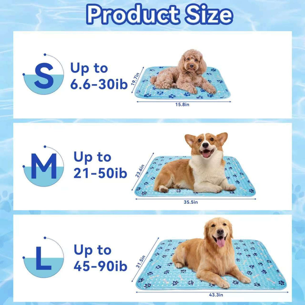 SiniReta 36-inch dog cooling mat laid flat for large dogs during summer heat.