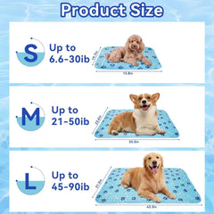 SiniReta 36-inch dog cooling mat laid flat for large dogs during summer heat.
