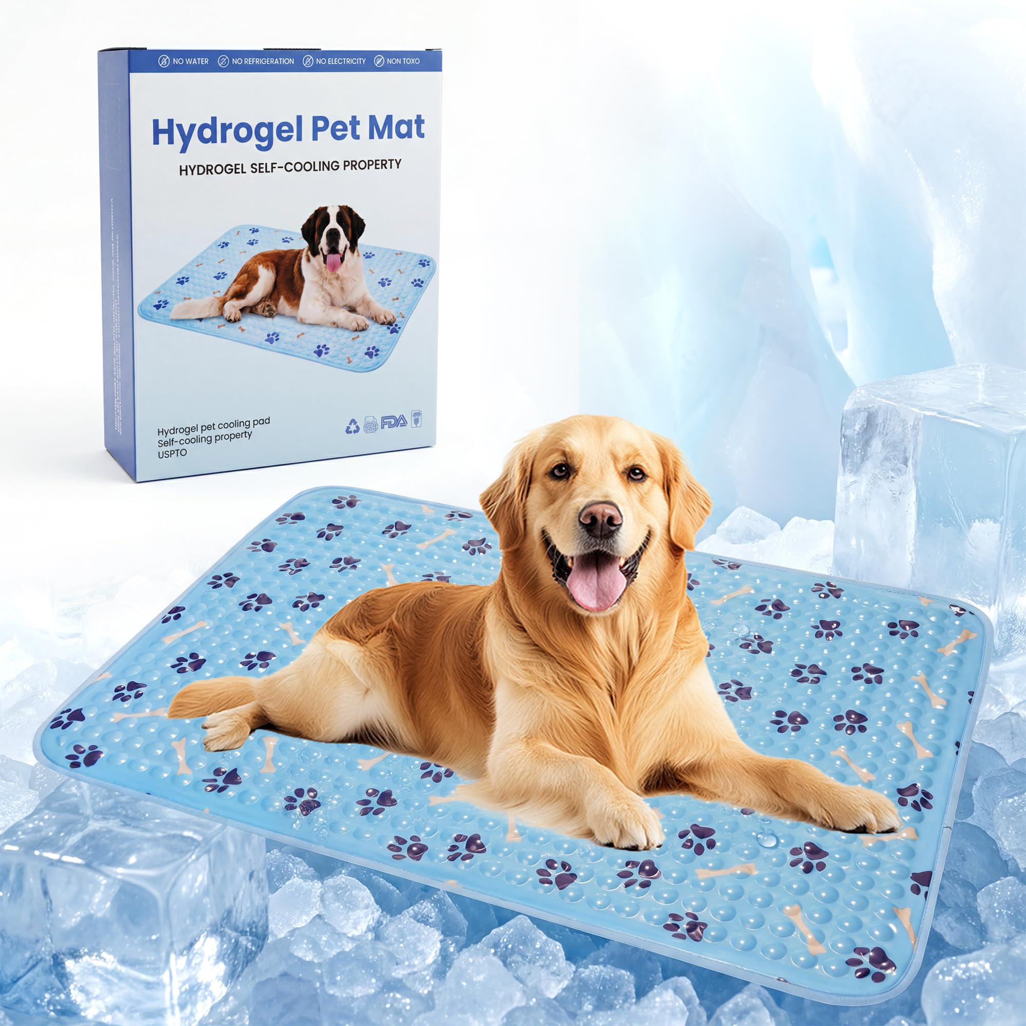 SiniReta Pet Cooling Gel Pad with patented cooling surface for instant comfort.