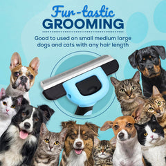 SINKO Deshedding Brush blue blades close-up for gentle fur removal