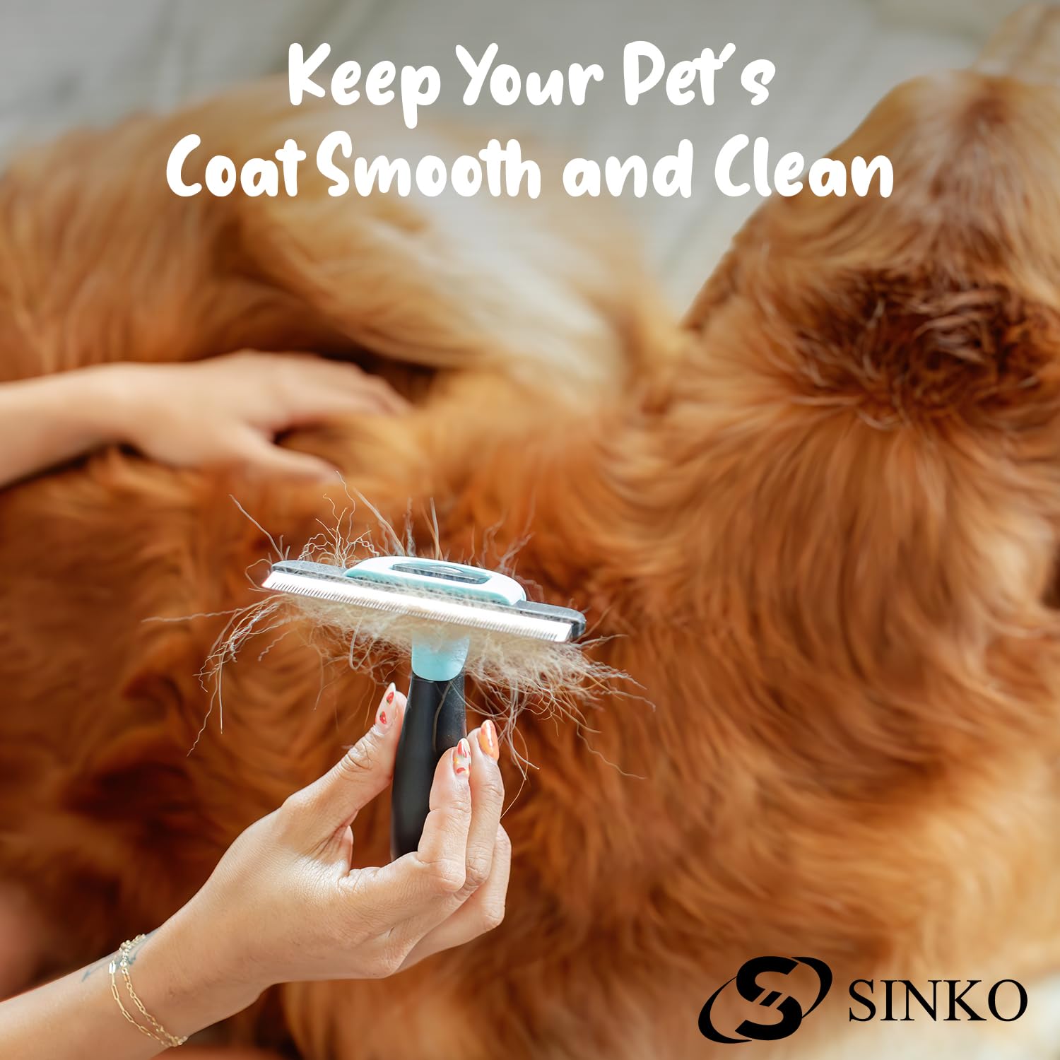 SINKO Deshedding Brush packaging with risk-free purchase guarantee