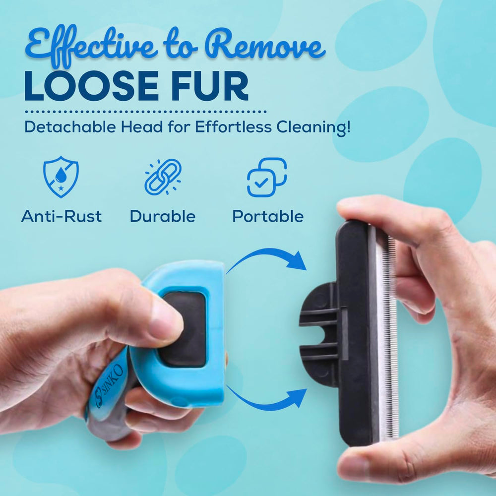 SINKO Deshedding Brush soft plastic handle for comfortable grip