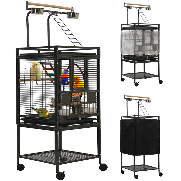 Sinopet 50-8-inch large parakeet cage interior showing spacious flight space for 1-2 small birds
