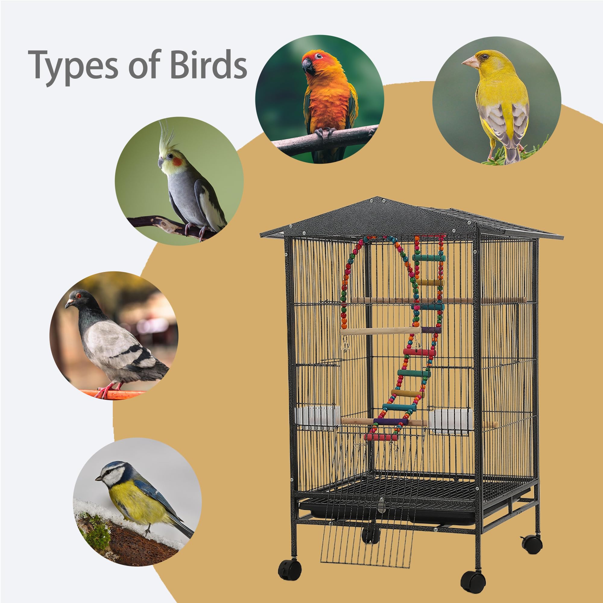 Sinopet bird cage night cover included for restful evenings.